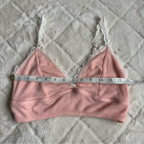 Victoria's Secret | Pink & Cream Ribbed Sleep Bralette | Size Medium - Picture 11 of 12